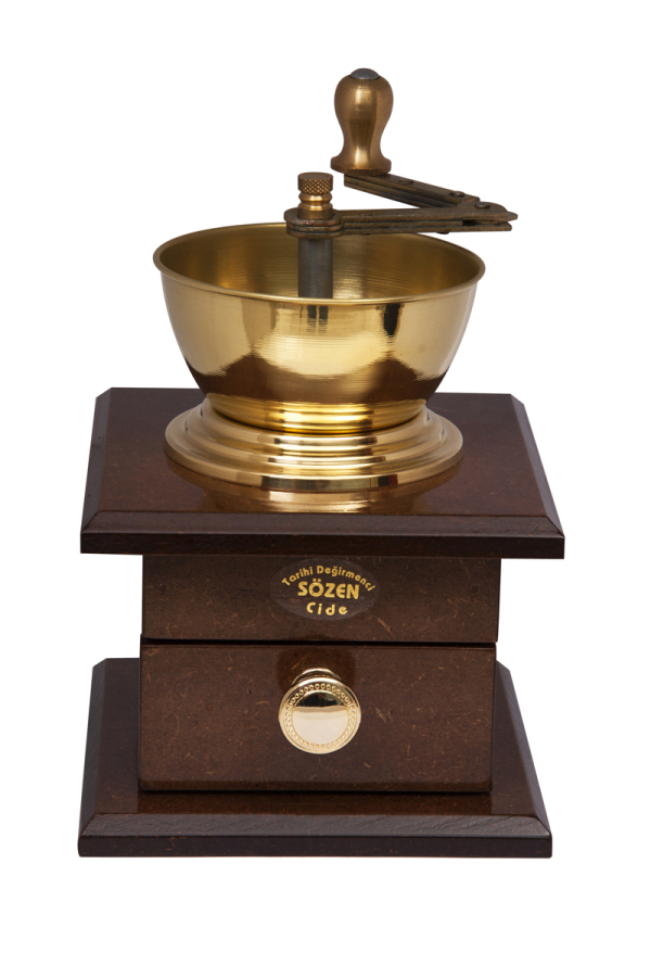 SOZEN WOODEN BOX COFFEE GRINDER MILL BROWN