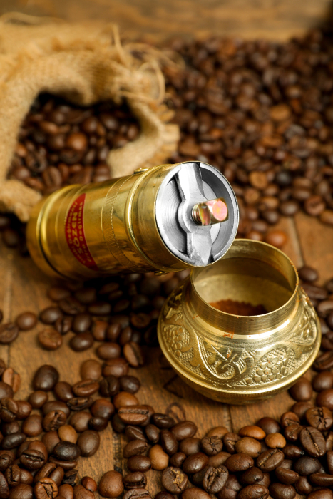 SOZEN BRASS COFFEE GRINDER MILL 16 CM / 6.4 IN - 4