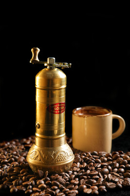 SOZEN BRASS COFFEE GRINDER MILL 16 CM / 6.4 IN