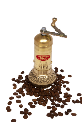 SOZEN BRASS COFFEE GRINDER MILL 16 CM / 6.4 IN