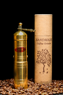 SOZEN BRASS COFFEE GRINDER MILL 18 CM / 7 IN - 4