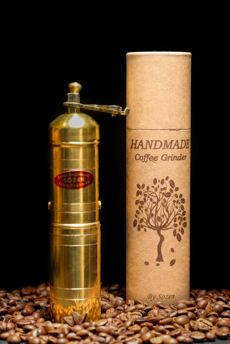SOZEN BRASS COFFEE GRINDER MILL 18 CM / 7 IN - 4