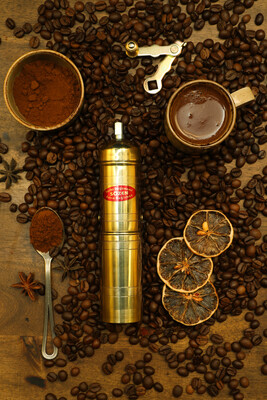 SOZEN BRASS COFFEE GRINDER MILL 18 CM / 7 IN