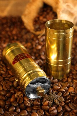SOZEN BRASS COFFEE GRINDER MILL 18 CM / 7 IN