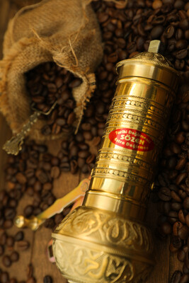 SOZEN BRASS COFFEE GRINDER 19 CM / 8 IN HANDHAMMERED