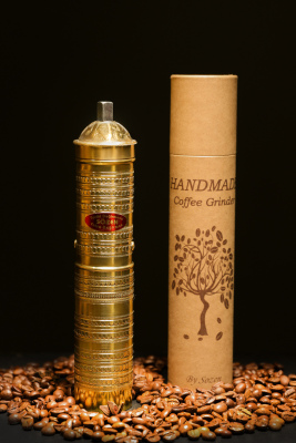 SOZEN BRASS COFFEE GRINDER 23 CM / 9.2 IN HANDHAMMERED - 3