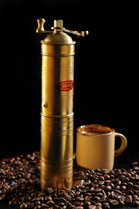 SOZEN BRASS COFFEE GRINDER MILL 23 CM / 9.2 IN - 2