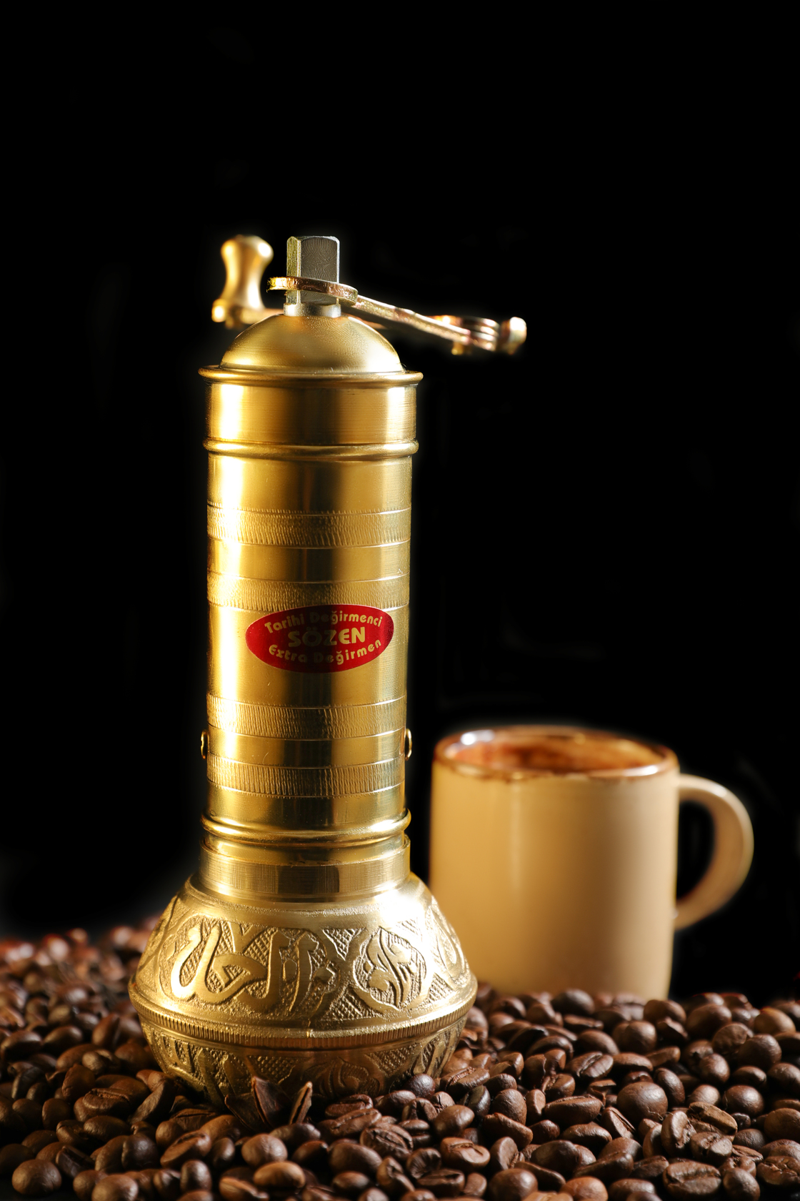 SOZEN BRASS COFFEE GRINDER MILL WITH BALL 19 CM / 8 IN