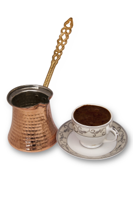 Turkish Coffee Serving Sets-4 Coffee PorcelainCup&Saucer,Coffee Maker  Pot,Coffee